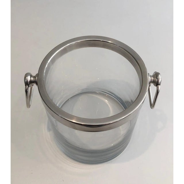Circa 1970 French Silver Plated and Glass Champagne Bucket For Sale - Image 4 of 13