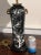 Chinoiserie 1970s Chinoiserie Black and White Cherry Blossom Tall Lamps With Gold Elephant Head Rings - A Pair For Sale - Image 3 of 11