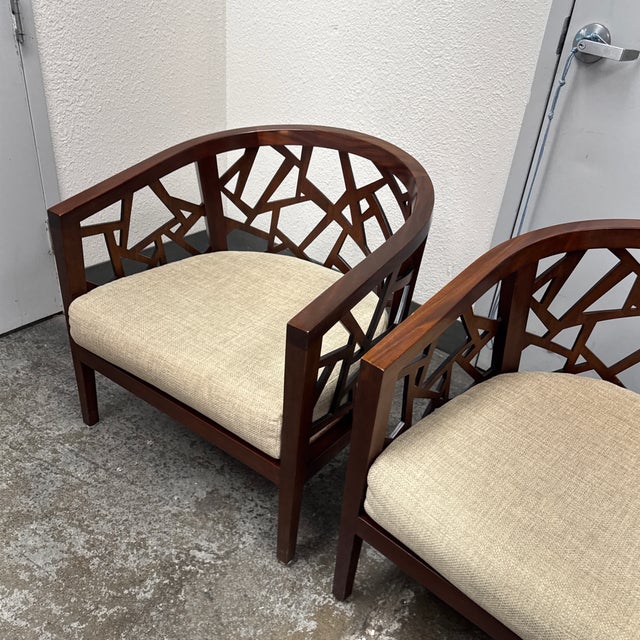 Crate & Barrel Ankara Lounge Chairs, Pair For Sale - Image 12 of 12