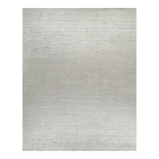 2010s Rug & Kilim’s Modern Rug in Solid Gray and Off-White Striae - 12x15 For Sale