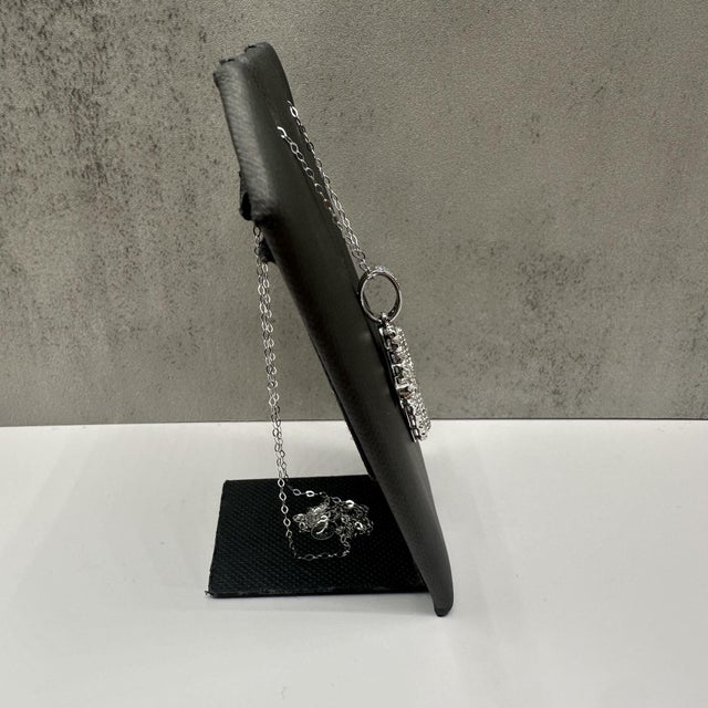 Contemporary Diamond Cross Pendant Necklace in White Gold – 0.24ctw, 18in, New For Sale - Image 3 of 5