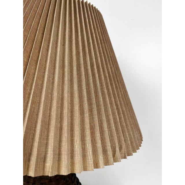 Mid Century Basket Wrapped Bottle Lamp For Sale - Image 11 of 11