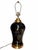 Vintage Black and Gold Floral Ceramic Table Lamp For Sale - Image 10 of 11