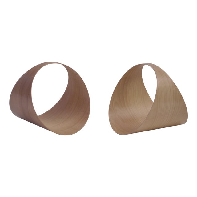 Round Wood Holder and Magazine Rack by Villahomecollection For Sale