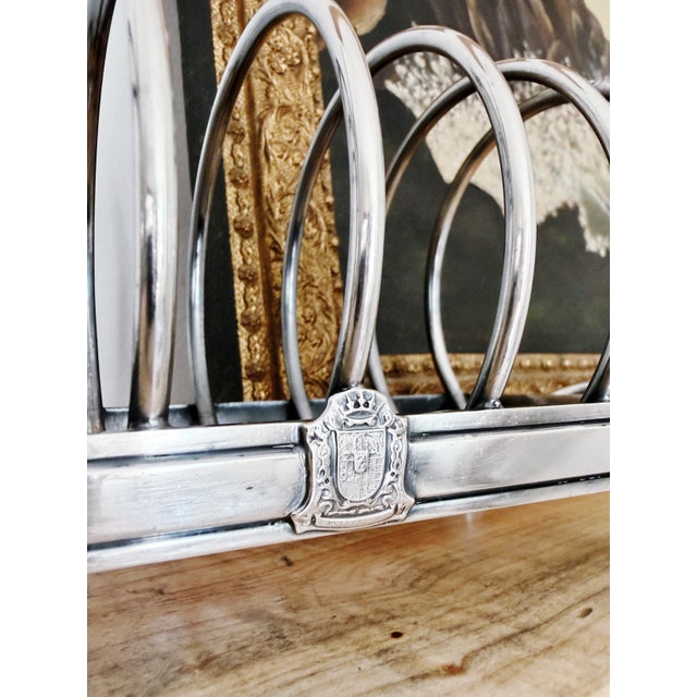 Victorian Antique Silver Plated Toast Rack From the Del Monte Lodge in Pebble Beach Ca For Sale - Image 3 of 8