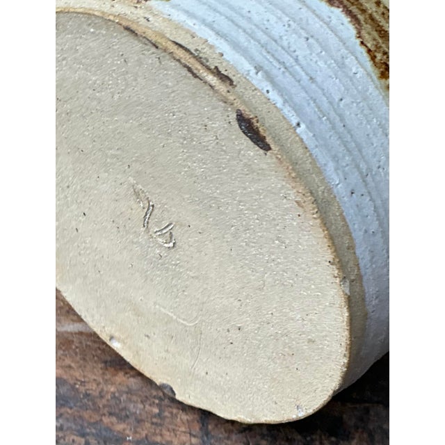 Late 20th Century Vintage Original Striped Studio Pottery Vase For Sale - Image 5 of 12