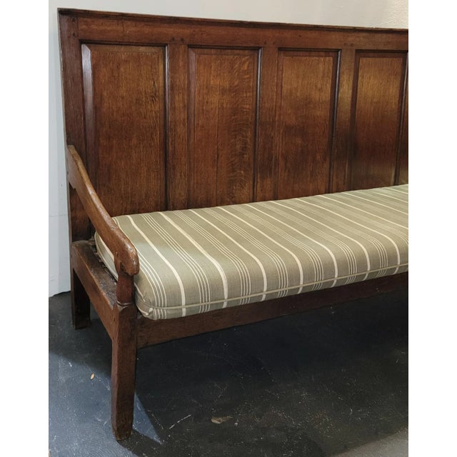 18th Century Handmade Wooden Bench/Settee With Custom Cushions For Sale In Los Angeles - Image 6 of 12