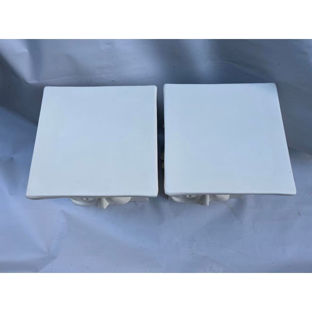Plaster Draped Fabric and Rope Side Tables a Pair For Sale - Image 6 of 12