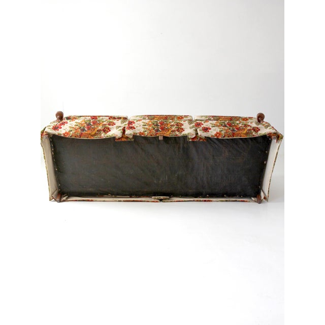 Vintage Colonial Revival Pheasant Floral Sofa For Sale - Image 15 of 18