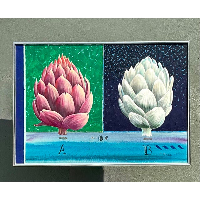 Contemporary Vintage Original Peter Read Artichoke Painting For Sale - Image 3 of 12