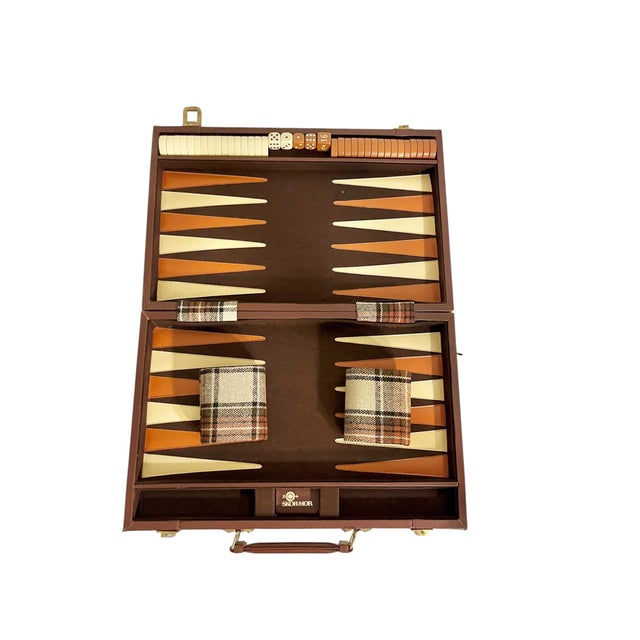 Vintage Mid-Century Tartan Backgammon Game Set in Travel Case For Sale - Image 13 of 18