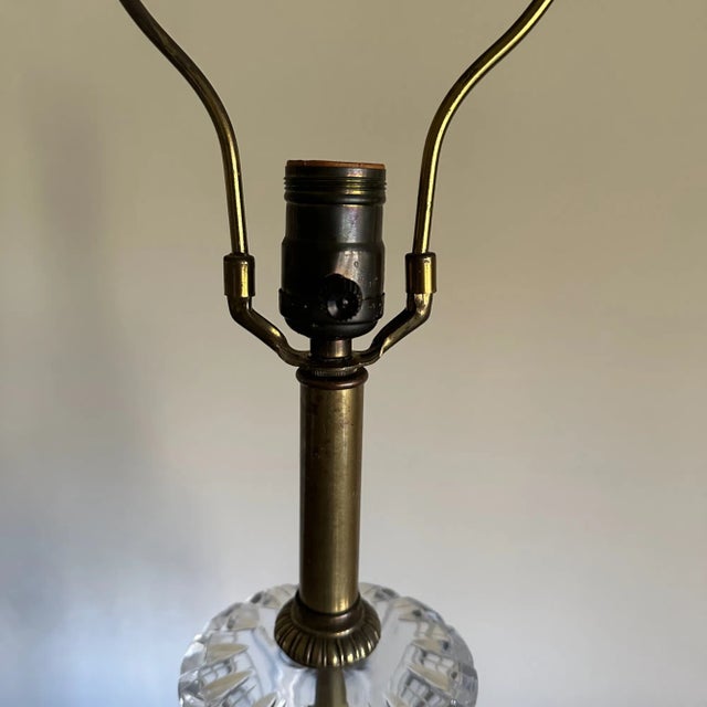 Frederick Cooper Vintage 1970's Frederick Cooper Cut Crystal and Brass Table Lamp For Sale - Image 4 of 8