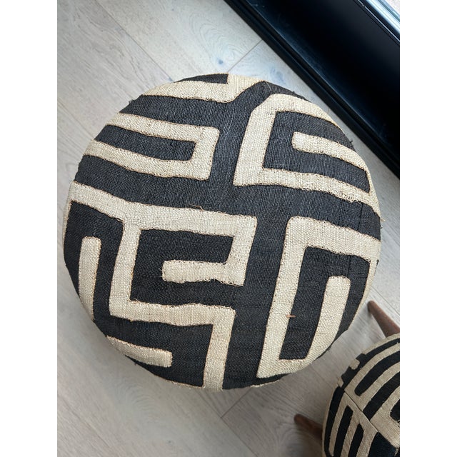 Contemporary African Kuba Cloth Ottoman - Pair For Sale - Image 3 of 5