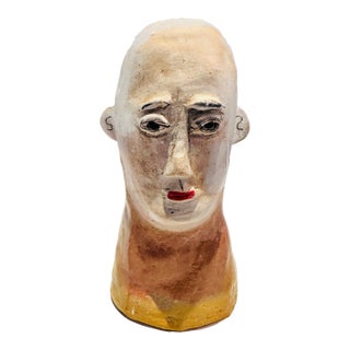 An Original Ceramic Sculpture Head by Michael Sanchez For Sale