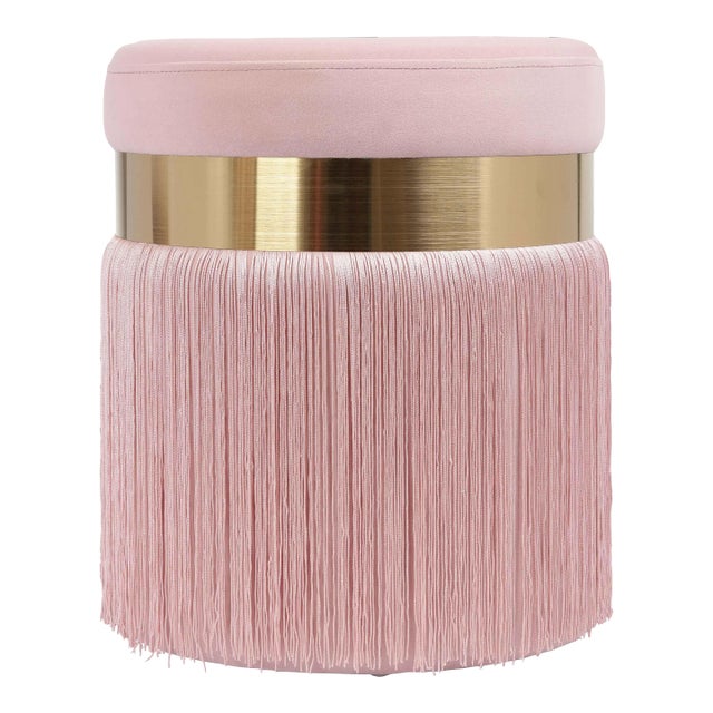 Melody Blush Tasseled Ottoman For Sale