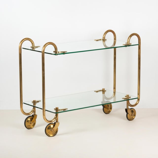 1930s Desserts Trolley in Brass and Glass from Gio Ponti, 1930s For Sale - Image 5 of 5