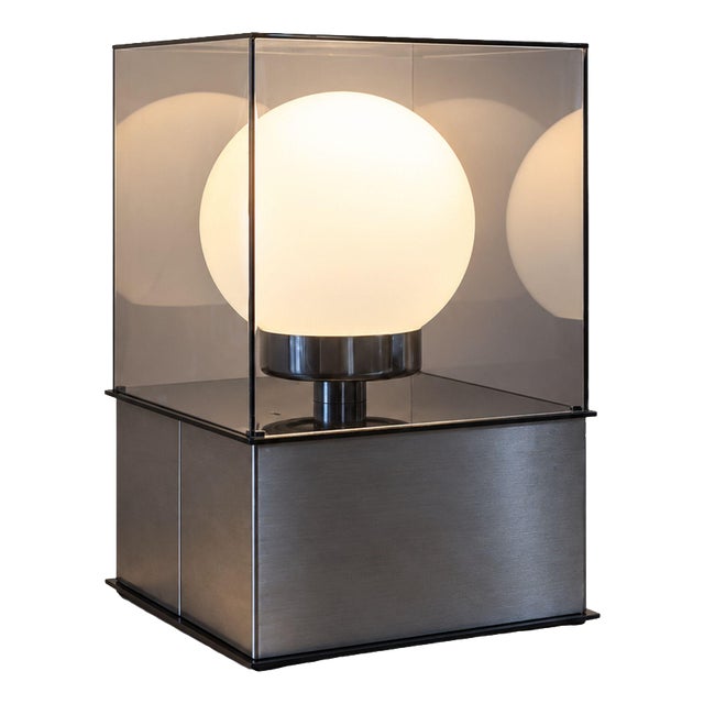 Space Age Lamp in Acrylic Glass, Metal and Opaline Glass, 1970s For Sale