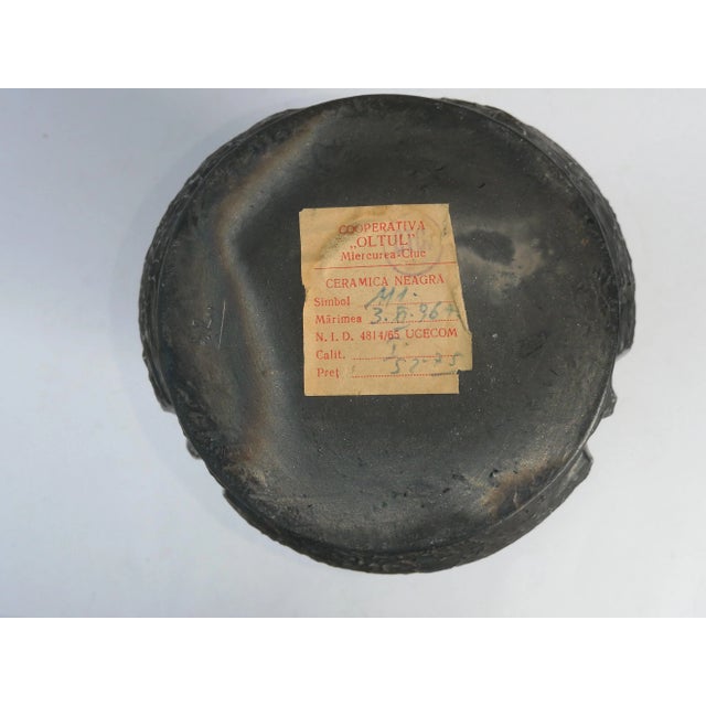 Black Pottery Vase from Coperativa OLTUL Miercurea-Ciuc, 1950s For Sale - Image 4 of 6