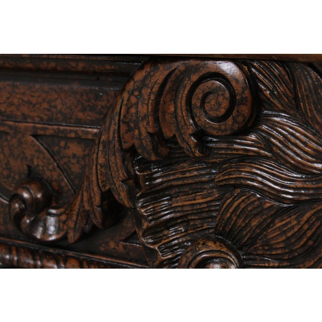 Maitland Smith Mahogany Leather Top Console Table For Sale - Image 12 of 16