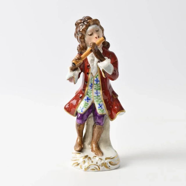 Monkey with Flute Porcelain Figurine from Sitzendorf, 1930s For Sale - Image 9 of 9