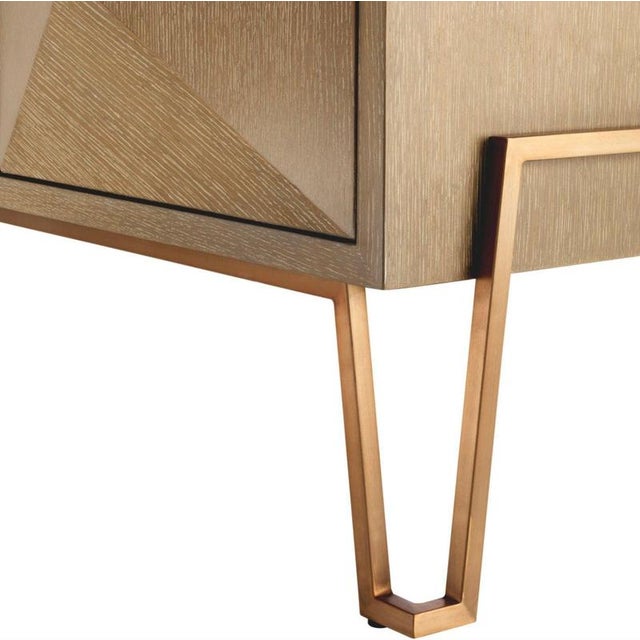 Gold Dresser in Washed Oak Veneer and Brushed Brass Finish For Sale - Image 8 of 10