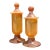Vintage Murano Vietri Amber Glass Apothecary Jars - Pair For Sale