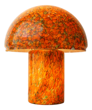 Large Vintage Mushroom Lamp in Orange Art Glass from Peill & Putzler, 1970s