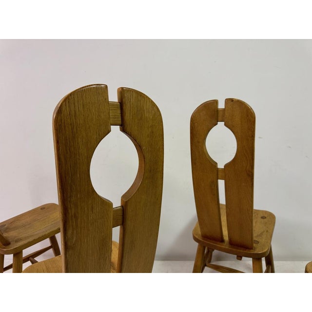 Oak Dining Chairs by De Puydt, 1960s, Set of 4 For Sale - Image 9 of 18