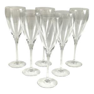 1990s Signed Orrefors White Wine Glasses- Set of 6