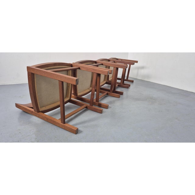 Brown Danish Modern Teak and Leather Dining Chairs by Mikael Laursen, 1970s, Set of 4 For Sale - Image 8 of 18