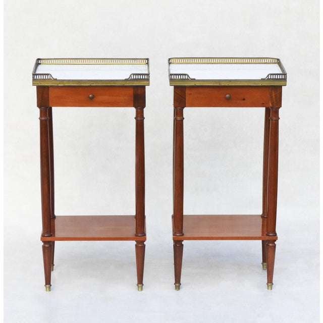 French Brass Nightstands with Marble Top, 1960, Set of 2 For Sale - Image 13 of 13