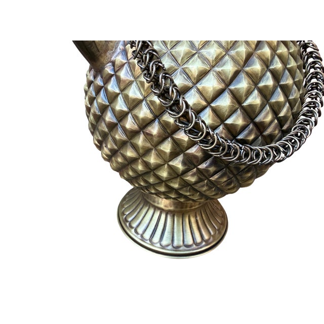 Gothic Diamond Planished Brass Pitcher For Sale - Image 3 of 15