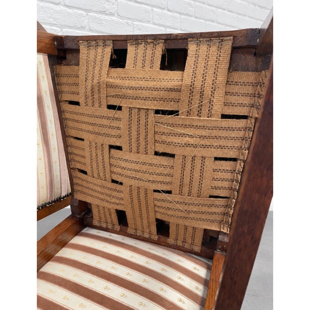Set of Four - Amsterdam School Art Deco Oak Dining Chairs, Netherlands, C. 1930s For Sale - Image 15 of 17
