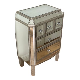 Reduced -Small Mirrored Commode Chest of Drawers For Sale