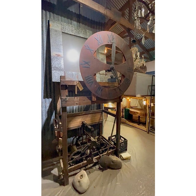 Early 19th Century Large Italian Antique Wooden Tower Clock With Original Mechanical Pieces For Sale - Image 6 of 10