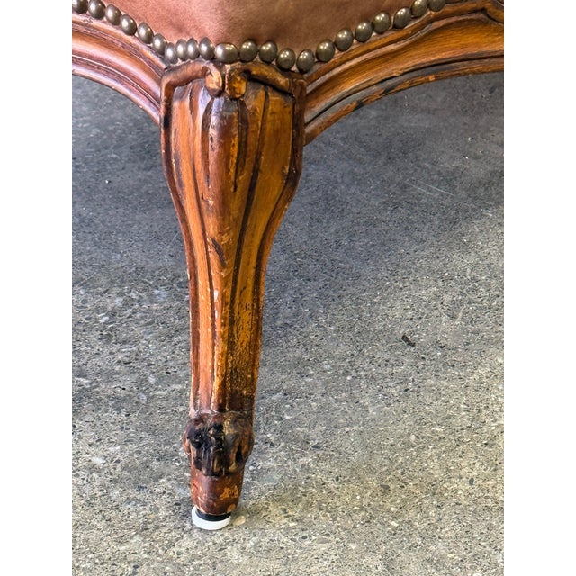 Late 20th Century Old Hickory Tannery Leather Upholstered Bergere Chair For Sale - Image 10 of 12