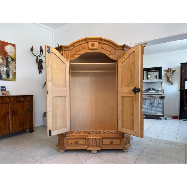 Vintage Farmhouse Wardrobe in Softwood, 1980s For Sale - Image 3 of 10