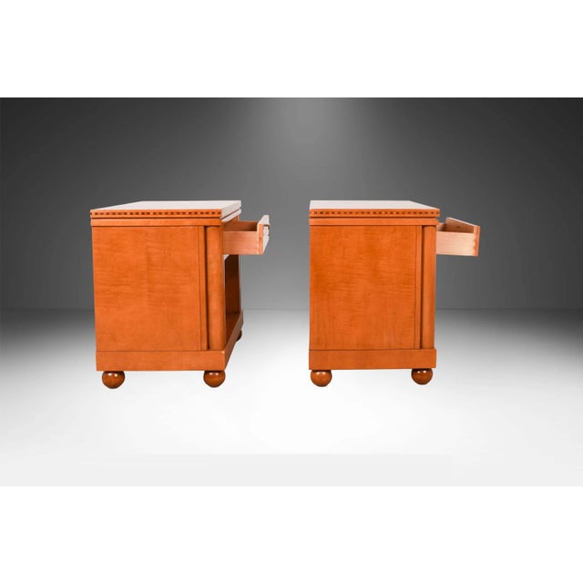 1980s Pair of Biedermeier Style Nightstands Hickory White For Sale In Baltimore - Image 6 of 11