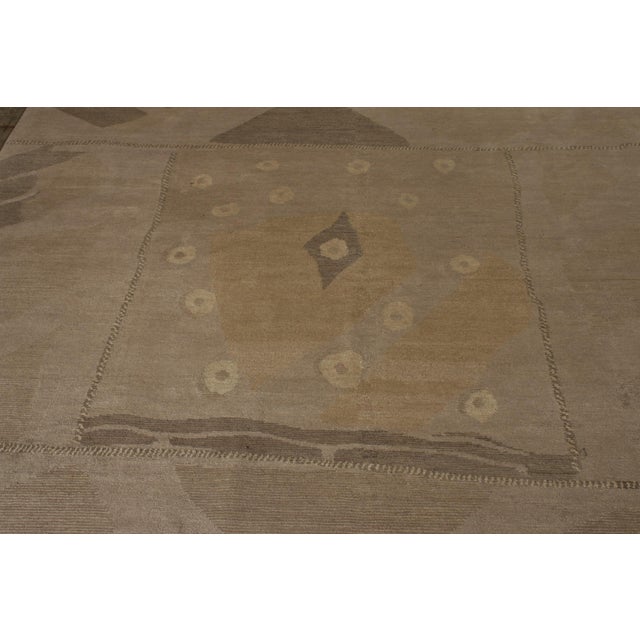 Textile Rug & Kilim’s Cubist Style Modern Deco Rug in Beige Brown Geometric Pattern For Sale - Image 7 of 8