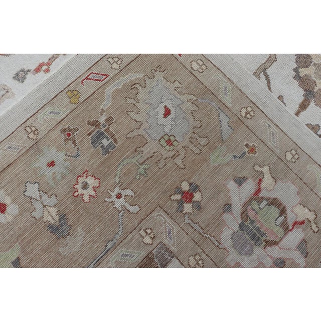 Over-Sized Oushak Turkish Rug With Large Scale Sub Geometric Design For Sale In Atlanta - Image 6 of 13