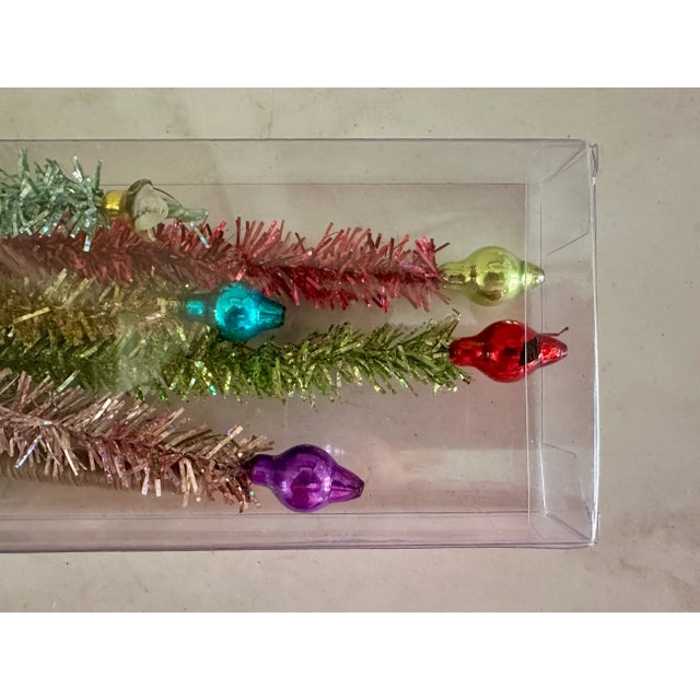 Multi-Color Christmas Tree Pick With Ornament Ends, Set of 2 | Chairish