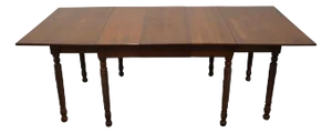 Willett Furniture Solid Wildwood Cherry Traditional Federal Style 85" Drop Leaf Dining Table W. Rope Twist Legs 6552