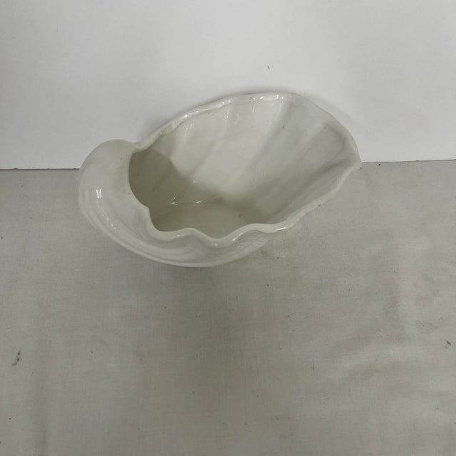 White Italian Ceramic Shell Cachepot For Sale - Image 6 of 7