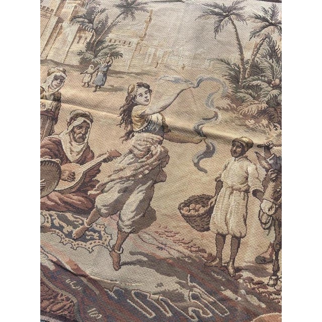 Beige Mid-Century Jacquard Tapestry in the style of Aubusson, 1950s For Sale - Image 8 of 18
