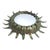 Vintage Sun Mirror in Golden Metal with Green Details For Sale - Image 5 of 10