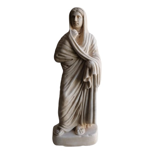 Italian Saint Sculpture in Carrara Marble, 20th Century For Sale