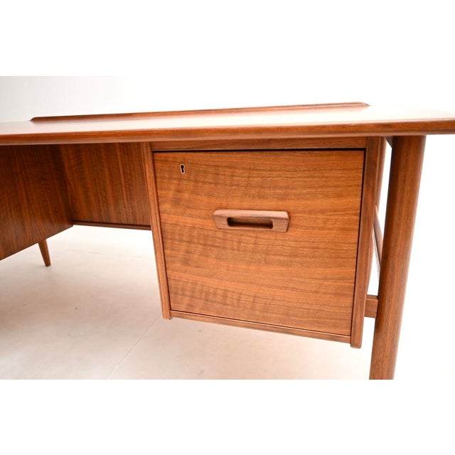 Vintage Swedish Walnut Desk attributed to Goran Strand for Lelangs Mobelfabrik, 1960s For Sale - Image 10 of 11