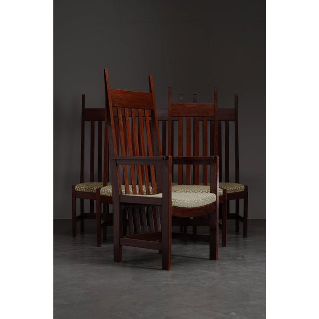 Haagse School High Back Dining Chair Set by H. Wouda for H. Pander & Zn., 1920s, Set of 6 For Sale - Image 15 of 15
