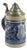 1880's Blue on Gray Stoneware Beer Stein With Pewter Lid 0.5l Westerwald Germany For Sale