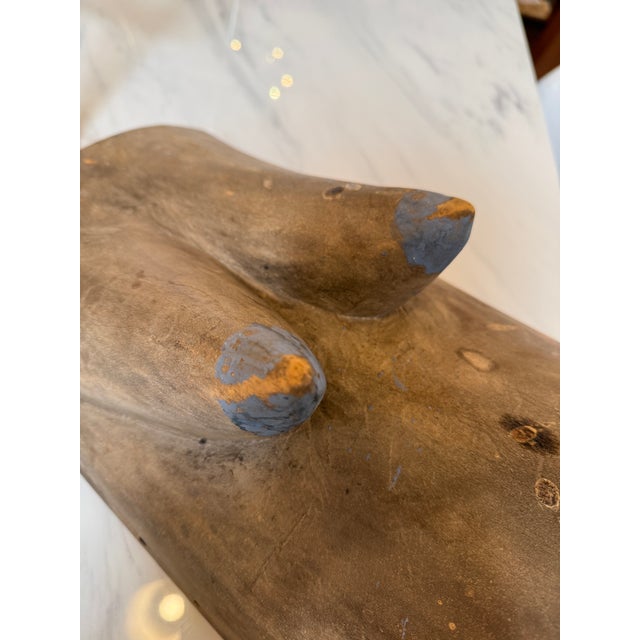 Brown Mozambique Makonde Belly Mask For Sale - Image 8 of 12